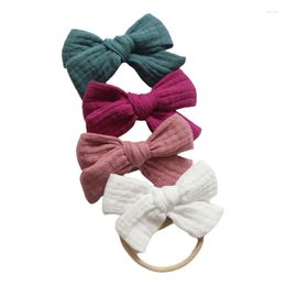 Hair Accessories 4 Pcs Baby Girls Elastic Bows Headband Soft Fashion Princess Bowknot Band D5QF