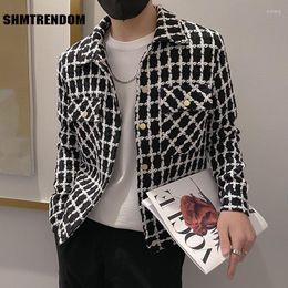 Men's Jackets 2023 Style Men Spring High Quality Plaid Casual Jackets/Male Slim Fit Fashion Autumn Lapel Coat S-3XL