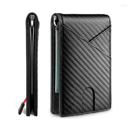 Gift Wrap RFID Clip Wallet PU Leather Slim Thin Money Bag Blocking ID Holder Cash Case Male Purses