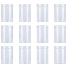 Storage Bottles 12Pcs 500ml Plastic Food Jars Sealed Kitchen Transparent Canister Cookie