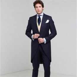 Men's Suits Tailor Made Men Suit Black Men's Wedding Prom Party Blazer Handsome Groom Formal 3 Piece(Coat Pant Vest)