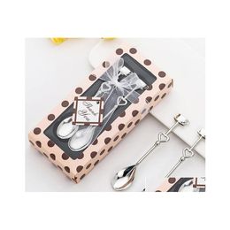 Party Favour Love Stainless Steel Spoon Tea Coffee Drinking Teaspoon Bridal Shower Wedding Favours Lover Valentines Gift Sn2770 Drop D Dhdzu