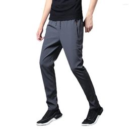 Men's Pants Casual Super Soft Fade-Resistant Polyester Men Stretchy Waist Joggers Slim Trousers For Outdoor