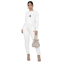 FASHION Brand Women's Tracksuits Long Sleeve Crop Top and Long Pant Bodycon Jumpsuit Skinny Romper 2 Piece sets