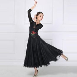 Stage Wear National Standard Dance Clothes Modern Ballroom Dancing Performance Clothing Female Big Swing Dress Waltz Practise Skirt