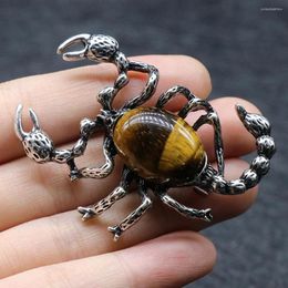 Pendant Necklaces Fashion Scorpion Chain Necklace Natural Crystals Stones Amethyst Rose Quartz Reiki Healing Men Women Jewellery Gift
