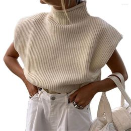 Women's Sweaters Autumn And Winter Pure Colour Wool Knit Sweater Sexy Temperament High Neck Short-Sleeved Top Women