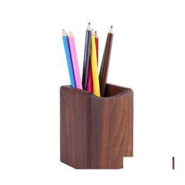 Desk Drawer Organizers Solid Wood Pen Holder Creative Fashion Desktop Decoration Simple Office Supplies Storage Box Graduation Gif Otlpx