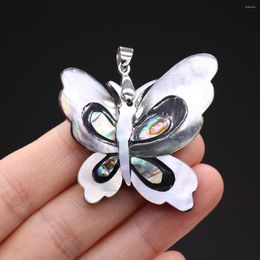 Pendant Necklaces 2023 Natural Shell Insect Butterfly Charms Abalone For Jewelry Making DIY Necklace Accessories Gift 44x44mm