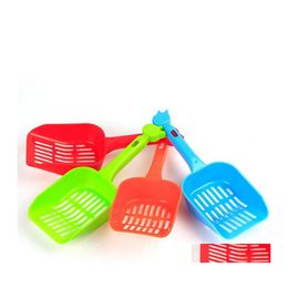 Cat Grooming Plastic Pet Faecal Cleaning Spade Mti Colour With Handle Litter Shovel Durable Thicken Pets Supplies 1Tt Cb Drop Delivery Otdpw
