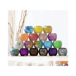 Candle Holders Dhs Ship Crystal Mosaic Glass Holder Candlestick Centrepieces For Valentines Day Wedding Decoration Lantern Not Drop Dhlcf