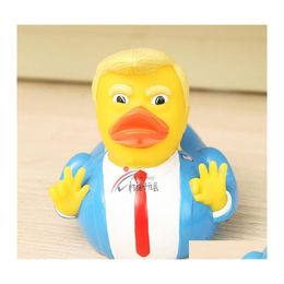 Novelty Items 9.3Cm Baby Shower Swim Duck Toy Trump Usa President Shaped Water Floating Toys Pvc Cjlidren Party Favour 8 8Yn E1 Drop Otbhg