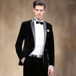 Men's Suits 2023 Latest Designs Velvet Wedding Dress For Men Tuxedo 2 Pieces Fashion Terno Casamento Custom Made Suits(Jacket Pant)