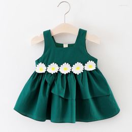 Girl Dresses Summer Infant Baby Girls Princess Dress Sleeveless Cotton Flower Toddler Clothes 0-3Yrs Kids Birthday Party