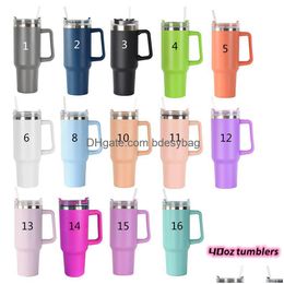 Water Bottles 40Oz Stainless Steel Tumblers With Handle Bottle Portable Outdoor Sports Cup Insation Travel Vacuum Flask Z11 Drop Del Dhbip