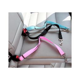 Dog Collars Leashes Adjustable Pet Safety Seat Belt Nylon Puppy Lead Leash Harness Vehicle Seatbelt Supplies Travel Clip Drop Deli Dhmgh
