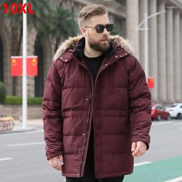 Men's Down Men Plus Fertilizer Winter XL Jacket 8xl 260 Kg Long Section Oversized 160kg 10XL9XL Size Coat