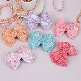 Hair Accessories Korea Style Children Cute Flower Bow Pearl Rhinestone Hairpin Christmas Gift Little Girl Kawaii Clips