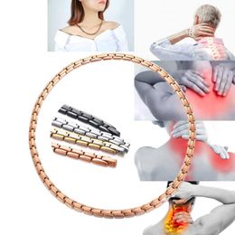 Chains Vinterly Long Magnetic Necklace Health Stainless Steel Chain Women Necklaces Pendants Rose Gold-color LongChains