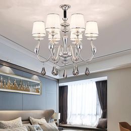 Pendant Lamps Modern Swan Led Chandeliers Lighting Living Room Chrome Metal Chandelier Lights Hanging Lamp Fixture For Dining RoomPendant