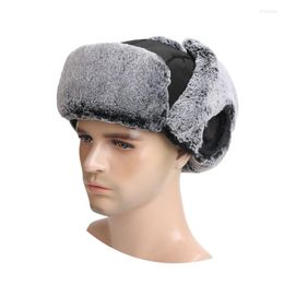 Berets Thick Winter Hats For Men Waterproof Ski Ear Protection Earflaps Bomber Hat Warm Russian Cold Weather Cap Women Snow