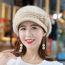 Ball Caps Stylish Women Peaked Hat Super Soft Knitted Ear Protection Coldproof Knitting Beanie Windproof