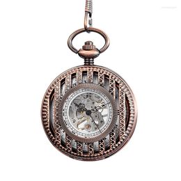 Pocket Watches Retro Quartz Watch Men Fashion Creative Hollow Out Necklace Fob Steampunk Men's Or Women Gift For Clock