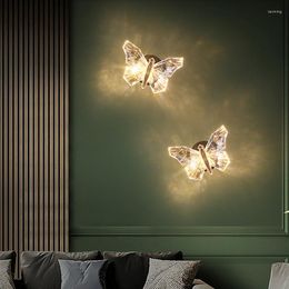 Wall Lamp Bedroom Interior Living Room Family Decoration Lighting Study Dining Modern Acrylic Butterfly Bedside