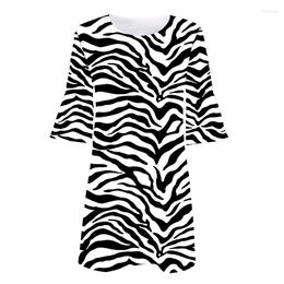 Casual Dresses Summer Women'S Classic 3D Print Zebra Stripes Dress Clothes Prom Female Y2K Skirts Ladies Plus Size Punk Frocks Wholesale