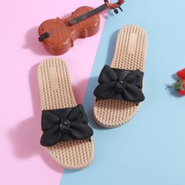 Slippers Summer Bow For Women To Wear Korean Beach Shoes Sandals Flip Flops