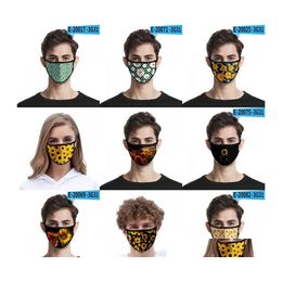 Designer Masks Sunflower 3D Digital Printing Facemask High Elastic Fabric Cloth Face Mask Reusable Anti Haze Dustproof Mascarilla Wi Otdue
