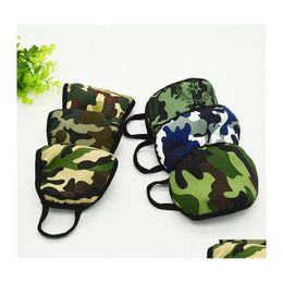 Designer Masks Common Civil Dust Face Camouflage Pattern Cold Proof Winter Mouth Mask Double Layer Protect Respirator Mascherine Reu Otrj5