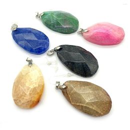 Pendant Necklaces 1pcs Natural Stone Dragon Pattern Agate Cut Surface Irregular Shape DIY Necklace Jewelry Making Supplies Accessories