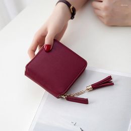 Wallets Women Square Wallet Purses Card Holders Female Leather Tassel Pendant Money Coin Bag Fashion Clutch Carteras Para Mujer