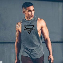 Men's Tank Tops Muscleguys Cotton Gyms Men Sleeveless Tanktop For Boys Bodybuilding Clothing Undershirt Fitness Stringer Workout Vest