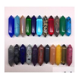 Stone Fashion Natural Charms Rose Quartz Crystal Amethyst Pillar No Hole Pendants Jewellery Making Accessories Ornaments Drop Delivery Dh3Qp