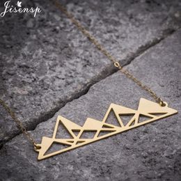 Pendant Necklaces Jisensp Unique Fashion Mountain Long Chain Necklace Simple Geometric Triangle For Women Men Gift