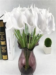 Decorative Flowers Artificial Calla Lily Flower Simulation Real Touch Hand Bouquet Flores Wedding Decoration Fake Party Supplies