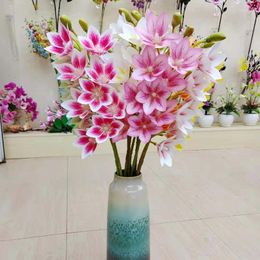 Decorative Flowers Single 9-Head Clematis Simulation Bouquet Wedding Decoration Home Living Room Interior Office