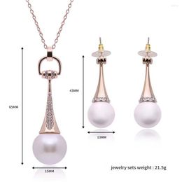 Dangle Earrings 2PC Geometric Light Bulb With Rhinestone Pearl Necklace Jewelry