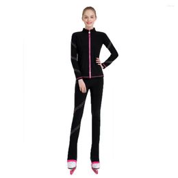 Women's Pants Figure Skating Girls Colour Diamond Striped Kids Fleece Adult Ladies Ski Training Wear