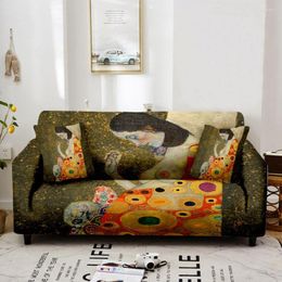 Chair Covers Gustav Klimt Gallery Collection Oil 3D Sofa Elastic Couch Slipcovers Protector Funda Cover 1-4 Seaters