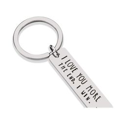 Party Favour Creative Keyrings Stainless Steel I Love You Most More The End Win Couples Keychain Metal Key Holders 2 2Xg E1 Drop Deli Ota7Q