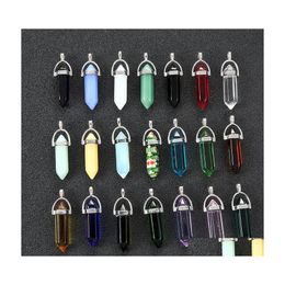 Charms Colorf Glass Crystal Pillar Hexagon Prism Shape Pendants For Jewellery Making Earrings Necklace Acc Drop Delivery Findings Compo Dhjk7