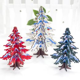 Christmas Decorations Desktop Tree Decoration Ornaments Stereo Wooden Xmas Scene Layout Decor Noel Navidad Party Supplies