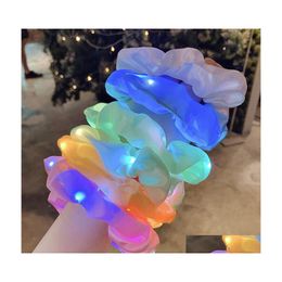 Other Festive Party Supplies Led Intestine Hair Ins Luminous Headdress Gears Shiny Rope Net Red Nightclub Bungee Colour Lamp Rubber Dhmz4