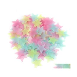 Wall Stickers Kids Bedroom Fluorescent Glow In The Dark Stars Luminous Sticker Colour 100Pcs/Pack Wholesale Price Drop Delivery Home G Otu6K