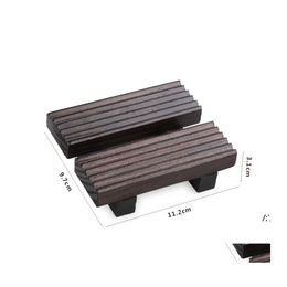 Soap Dishes Wood Soaps Tray Holder Dish Storage Bath Shower Plate Black Colour Rrb14492 Drop Delivery Home Garden Bathroom Accessories Ot86J