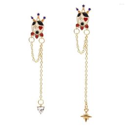 Hoop Earrings Korea Fashion Cute Crown/Square Shape Dangle Earring Long Tassel Pearl Crystal Rhinestone Women Lady Party FreshJewelry