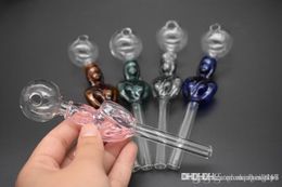 Wholesale Pyrex Glass Oil Burner Pipe Color Glass Oil Burner Glass Tube Pipe Oil Nail Thick hand tobacco pipe